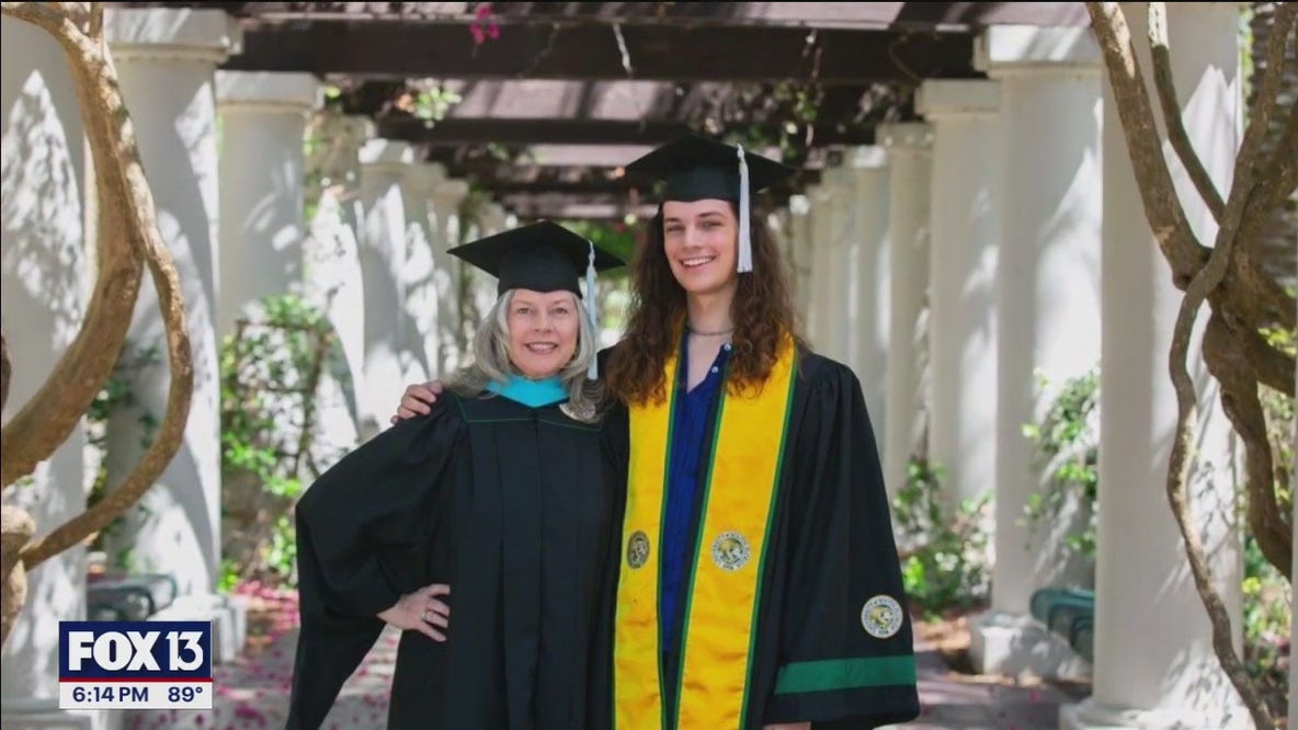 Mother, son getting degrees from USF